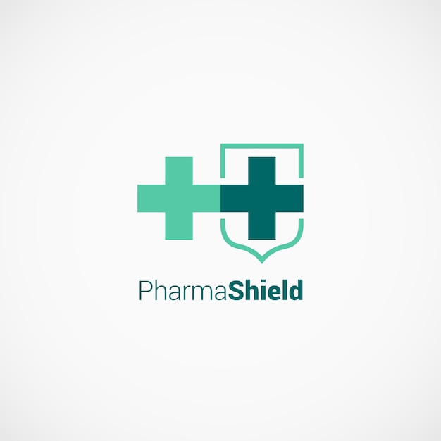 Plik wektorowy logo firmy pharmaceutical cross shield