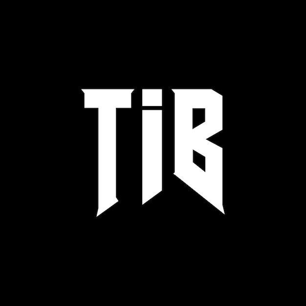 Logo firmy TIB - czarno-białe połączenie kolorów TIB logo TIB wektor TIB projekt TIB ikona TIB alfabet TIB typografia logo projekt