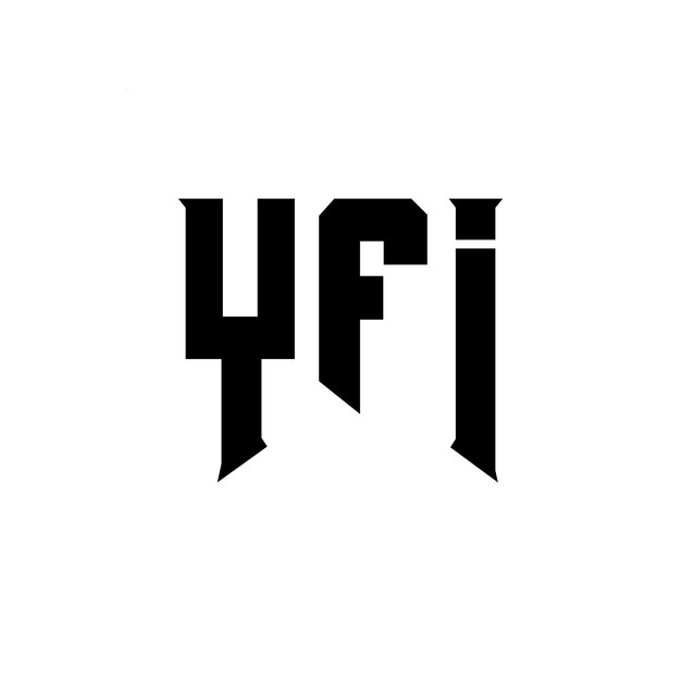 Logo firmy YFI w kolorze czarno-białym, logo YFI w wektorze, ikona YFI, alfabet YFI, typografia.