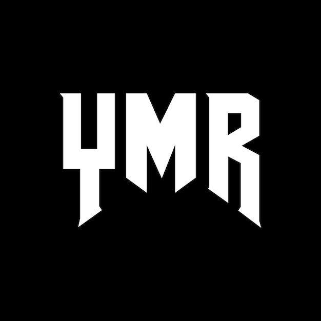 Logo firmy YMR - logo czarno-białego koloru, logo YMR - wektorowe, ikona YMR - alfabet YMR, logo typograficzne.