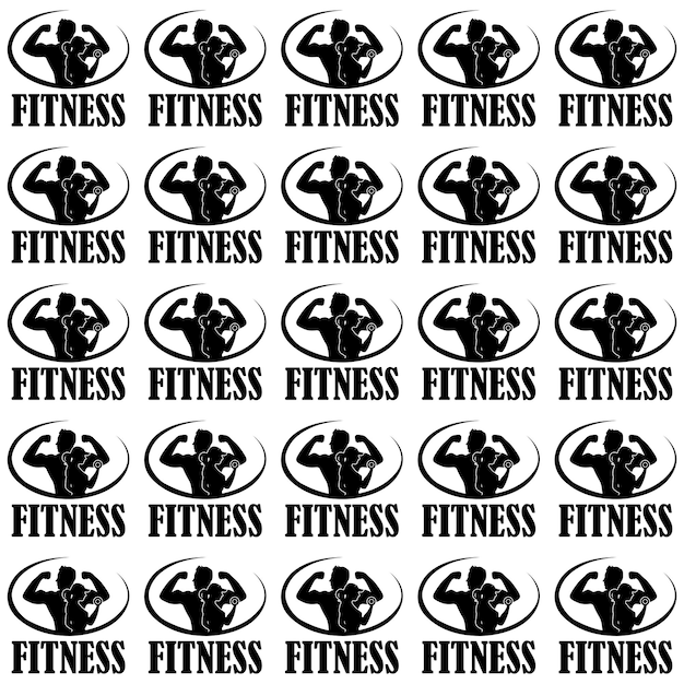 Logo Fitness Wektor Wzór