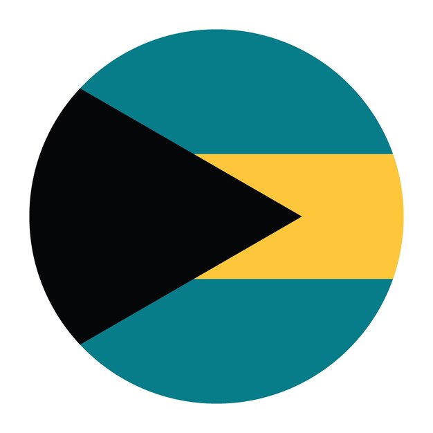 Logo flagi Bahamów w kółku ikona komputerowa ilustracja wektorowa