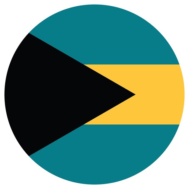 Logo flagi Bahamów w kółku ikona komputerowa ilustracja wektorowa
