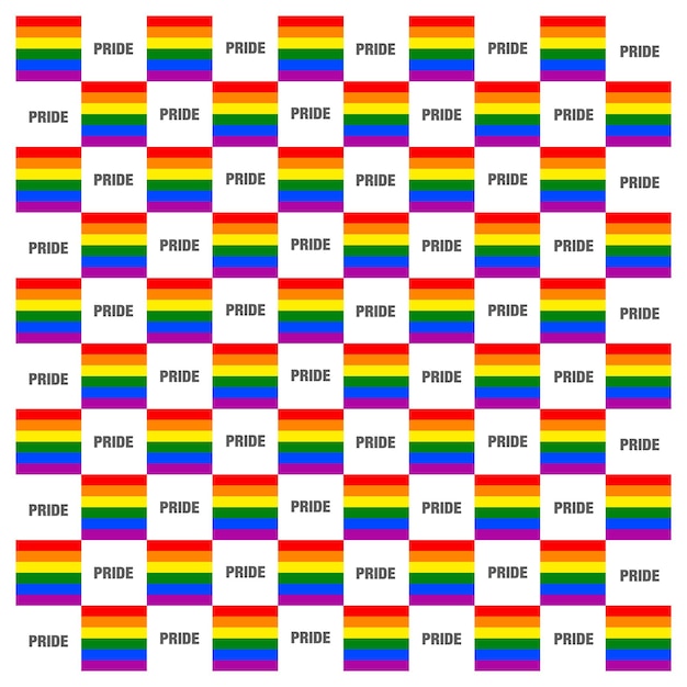 Logo Gay Pride W Szachownicę Z 6-kolorowym Gejowskim Tłem W Szachownicę