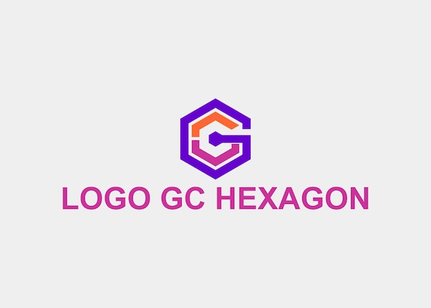 Plik wektorowy logo gc hexagon nazwa firmy
