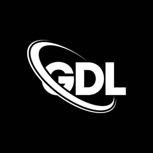 Plik wektorowy logo gdl (list gdl) - inicjały logo gdl połączone z okręgiem i dużymi literami, logo gdl (typografia gdl dla biznesu technologicznego i marki nieruchomości)