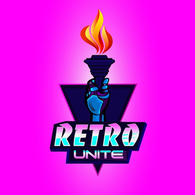Logo Gier E-sportowych W Stylu Retro