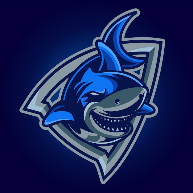 Plik wektorowy logo gier shark esport