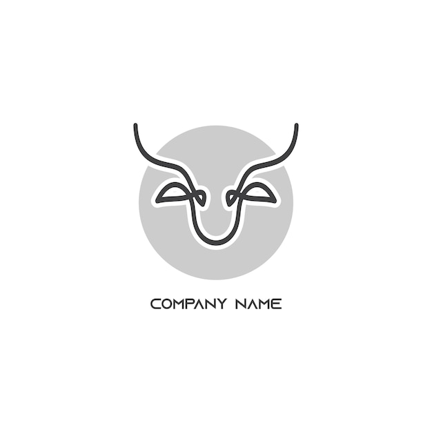 Plik wektorowy logo głowy byka abstrakcyjna stylizowana głowa krowy lub byka z ikoną rogów