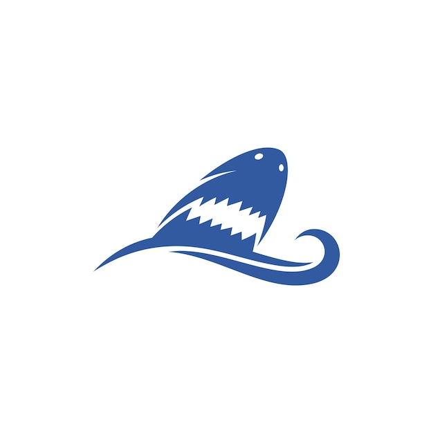 Plik wektorowy logo głowy rekina na powierzchni fal