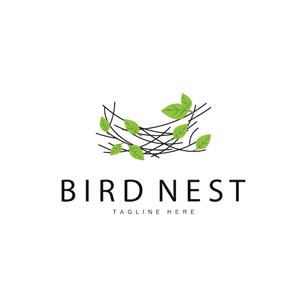 Logo Gniazda Ptaka Prosta Ilustracja Gniazda Ptaka Szablon Projektowania Wektora