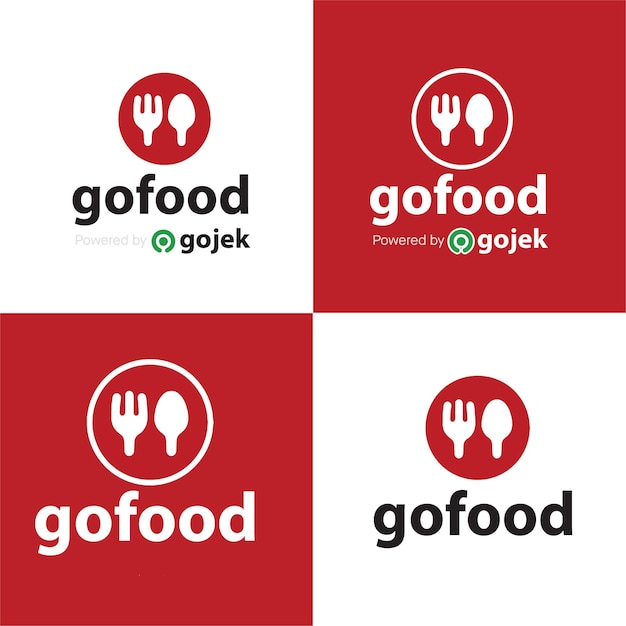 Plik wektorowy logo gofood dostawa żywności