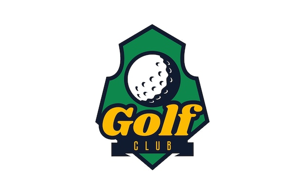 Logo Golf Emblemat Kolorowe Logo Piłeczki Do Golfa Na Tle Tarczy Szablon Logo Klubu Sportowego Drużyny Odznaka Ikona Piłka Tarcza Na Białym Tle Wektor Ilustracja Na Białym Tle