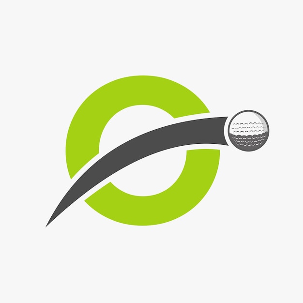 Logo Golfa Na Literę O Koncepcja Z Ruchomym Symbolem Piłki Golfowej Hokej Sport Logotyp Symbolu