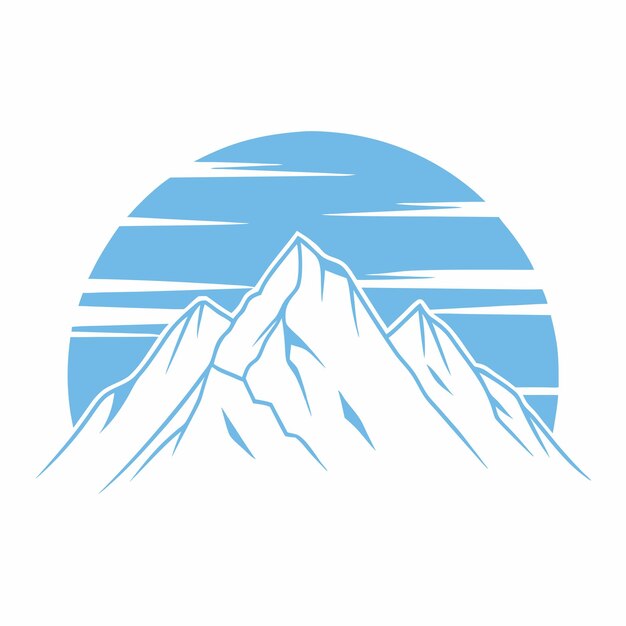 Logo gór i sylwetki słońca