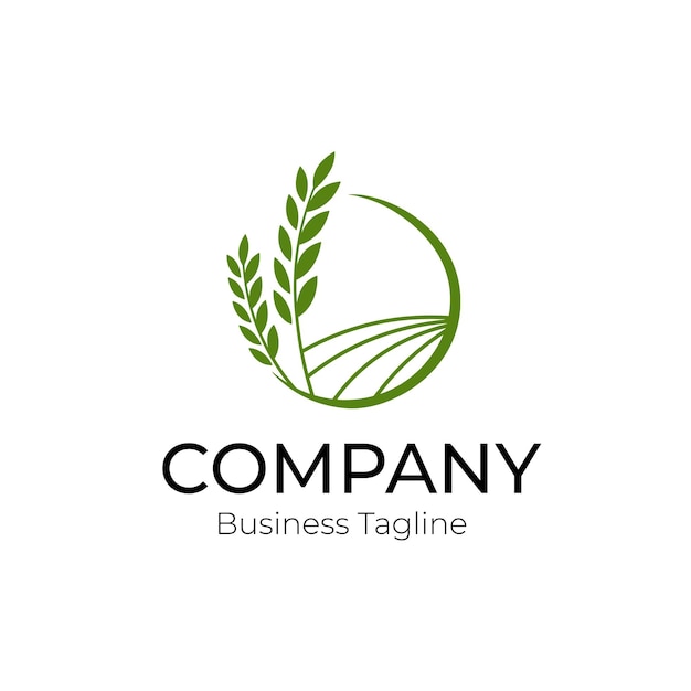 Plik wektorowy logo gospodarstwa rolnego firma biznesowa zielona marka