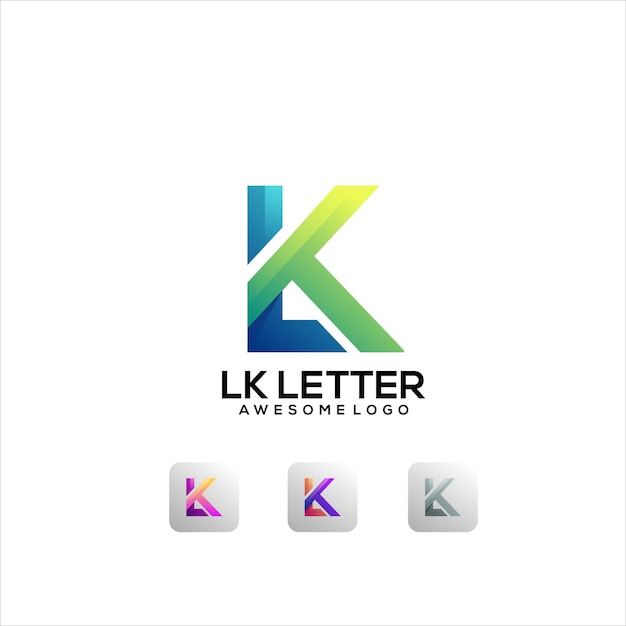 Logo gradientu początkowej litery LK
