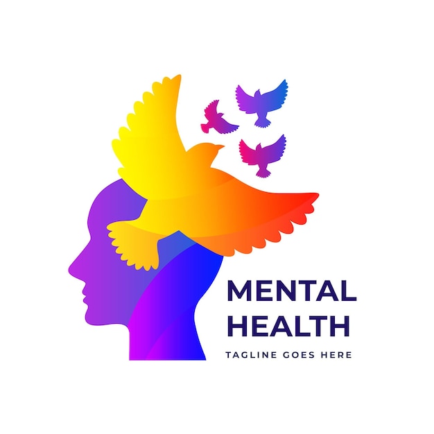 Plik wektorowy logo gradientu zdrowia psychicznego