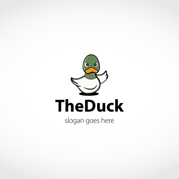 Logo Green Headed Duck Lub Wektor Kaczki