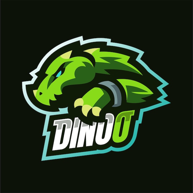 Plik wektorowy logo gry maskotka dino