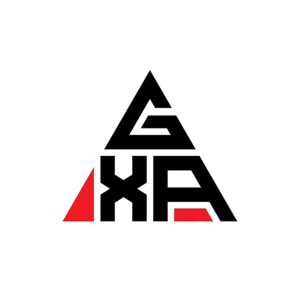 Plik wektorowy logo gxa trójkątny z kształtem trójkąta gxa triangle logo design monogram gxa trzykąt wektorowy szablon logo z czerwonym kolorem gxa logo trójkątne proste eleganckie i luksusowe logo