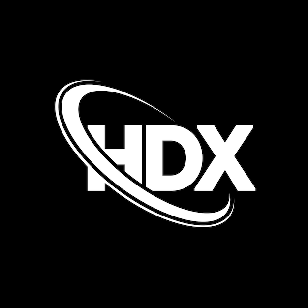 Plik wektorowy logo hdx (literatura hdx) projekt logo litery hdx (inicjały hdx) logo hdx połączone z okręgiem i dużymi literami monogram logo hdx typografia dla biznesu technologicznego i marki nieruchomości
