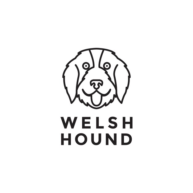 Logo Head Happy Dog Welsh Hound