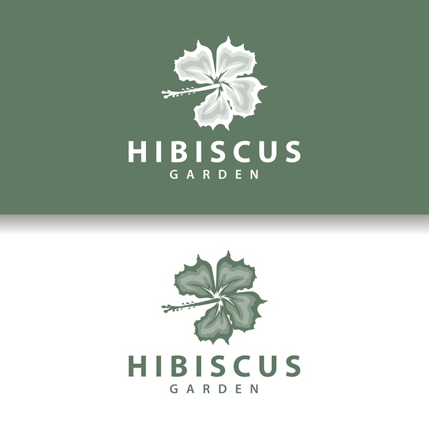 Plik wektorowy logo hibiskusa prosty świeży naturalny projekt kwiatów ilustracja roślin ogrodowych