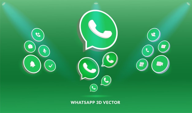 Logo I Ikona Whatsapp W Stylu Wektora 3d