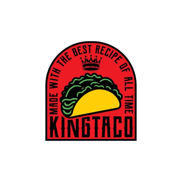 Plik wektorowy logo i projekt znaku king taco