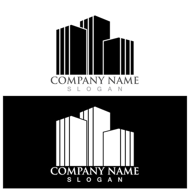 Plik wektorowy logo i szablon wektora wieży miejskiej