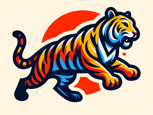 Plik wektorowy logo i wektor ilustracji cool tiger