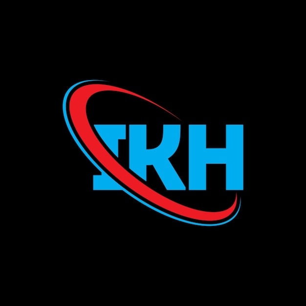 Plik wektorowy logo ikh literatura ikh logo inicjały ikh logo połączone z okręgiem i dużymi literami monogram logo ikh typografia dla firmy technologicznej i marki nieruchomości