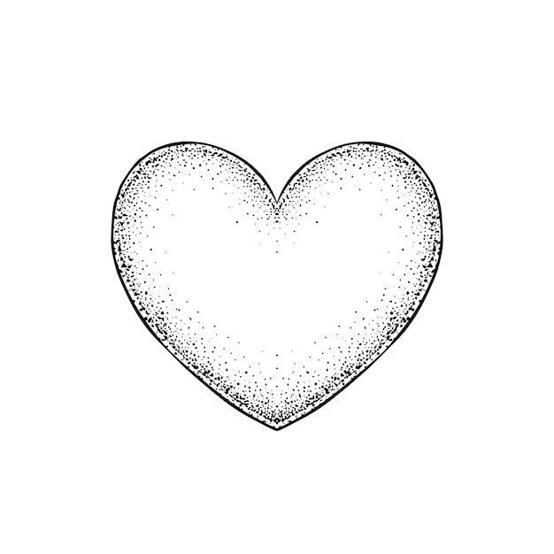 Plik wektorowy logo ikony serca w kolorze czarno-białym