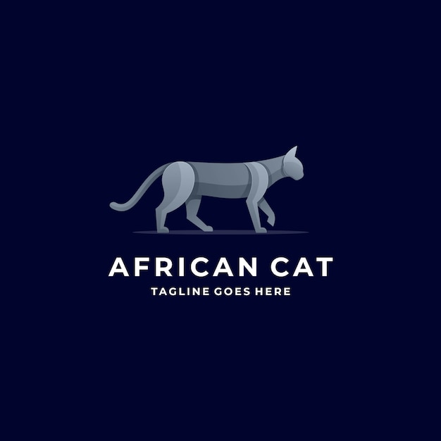 Logo Ilustracja African Cat Gradient Kolorowe