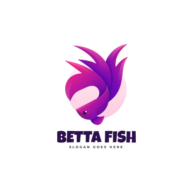 Logo Ilustracja Betta Ryb Gradient Kolorowy Styl