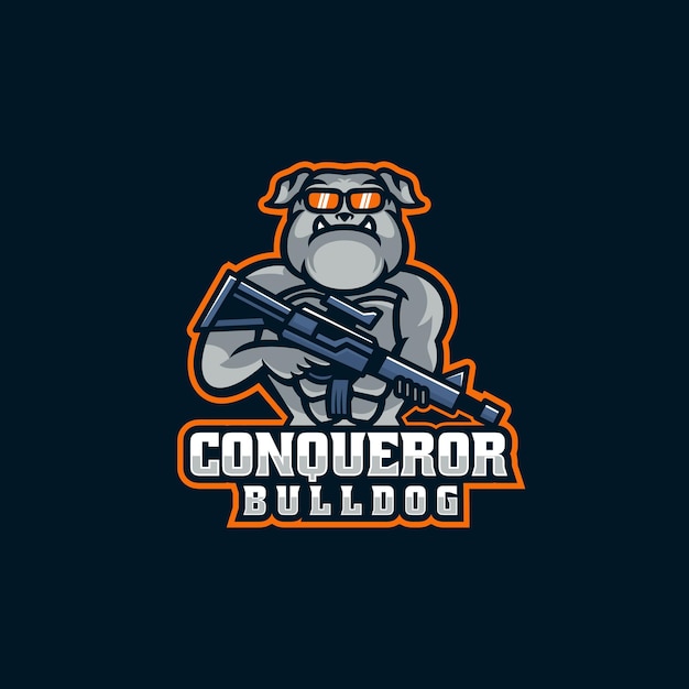 Logo Ilustracja Conqueror Bulldog E Sport I Styl Sportowy