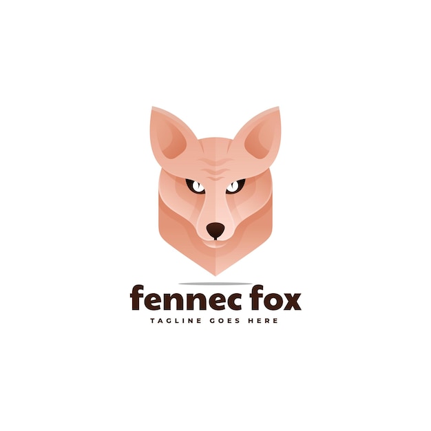 Logo Ilustracja Fenek Lis Gradient Kolorowy Styl