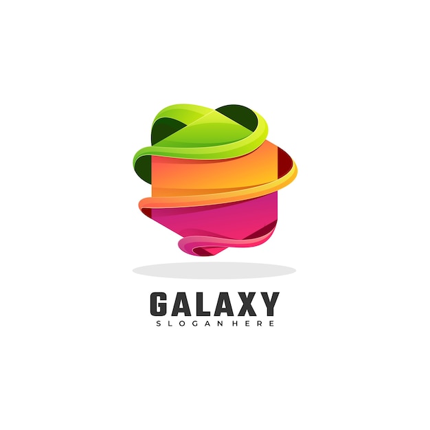 Logo Ilustracja Galaktyka Gradientu Kolorowy Styl.
