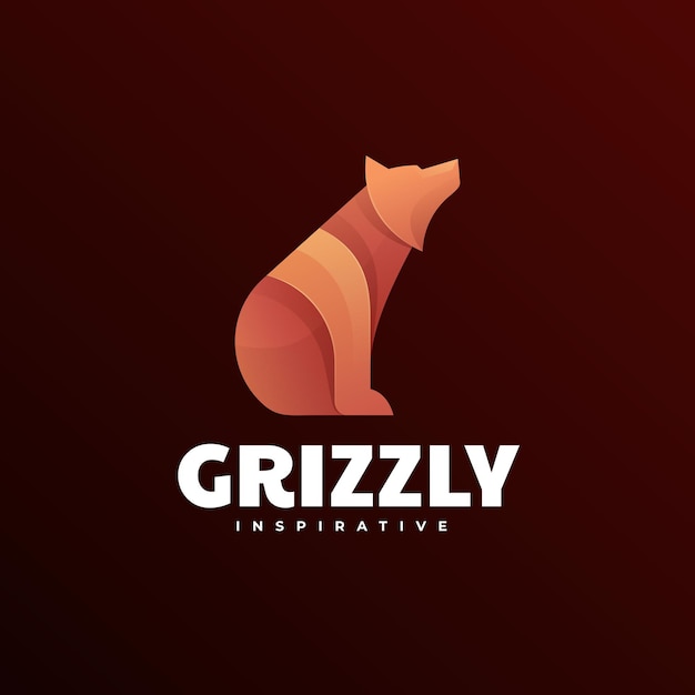 Logo Ilustracja Grizzly Gradient Kolorowy Styl