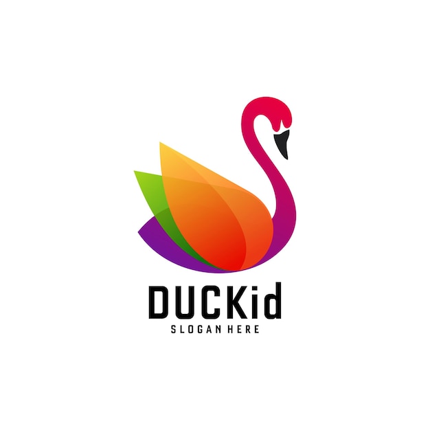 Logo Ilustracja Kaczka Gradient Kolorowy Styl