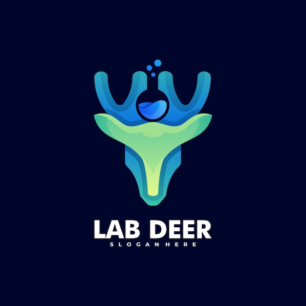 Logo Ilustracja Lab Deer Gradient Kolorowy Styl.