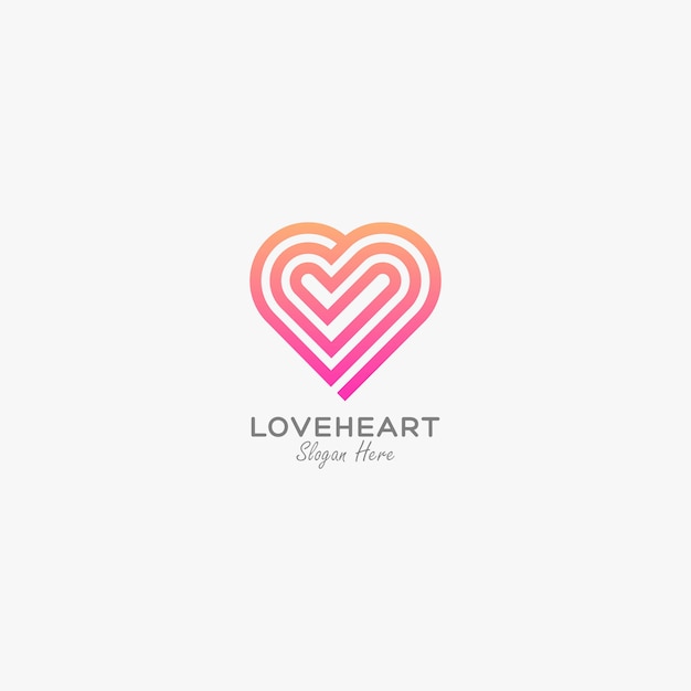 Logo Ilustracja Love Heart Gradient Kolorowe