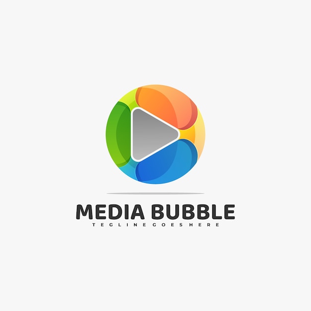 Logo Ilustracja Media Kolor Gradientu Kolorowy Styl.