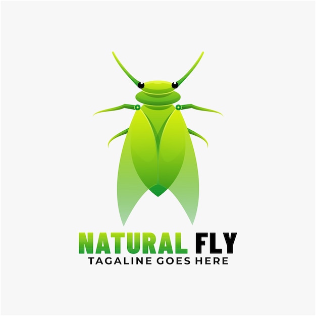 Logo Ilustracja Naturalny Mucha Gradientu Kolorowy Styl.