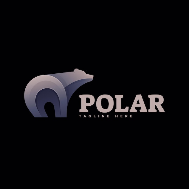 Logo Ilustracja Polar Gradient Kolorowy Styl.