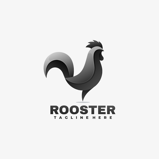 Logo Ilustracja Rooster Gradient Kolorowy Styl.