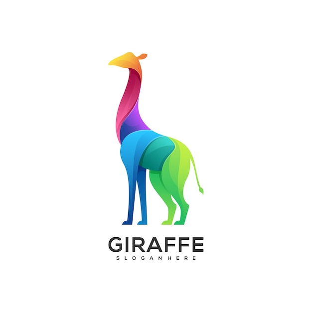 Logo Ilustracja żyrafee Gradient Kolorowy Styl