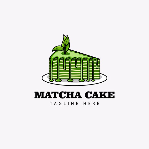 Plik wektorowy logo ilustracji tortu matcha