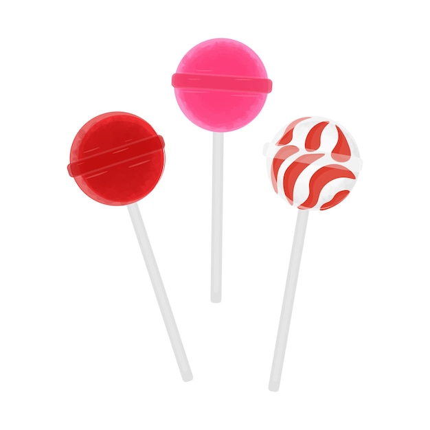 Logo ilustracji wektorowych Lollipop Candy w jasnych kolorach
